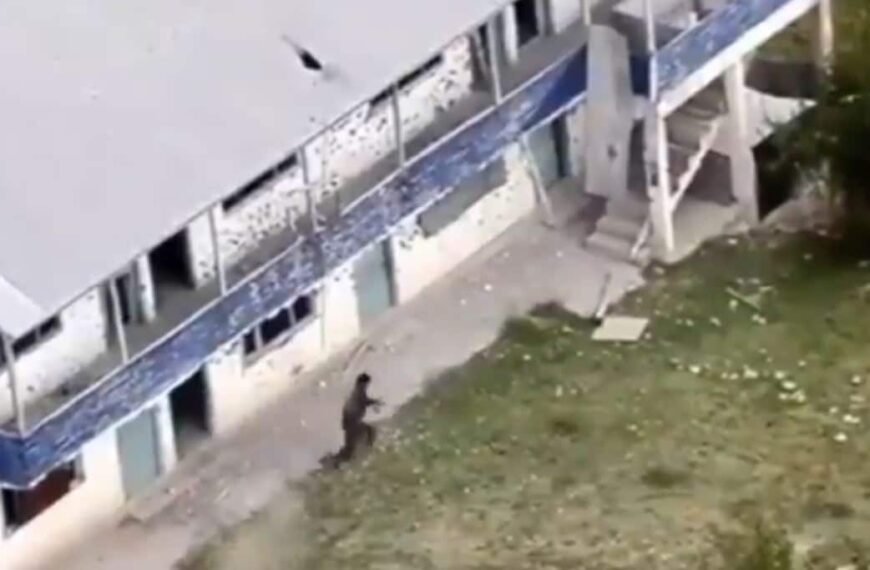 Video: Terrorist Runs For Cover In…