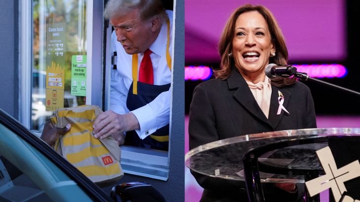 Video: Trump visits McDonald’s and Harris gets birthday wishes