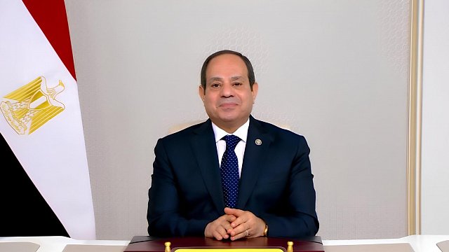 Egypt’s President Abdel Fattah al-Sisi celebrates…