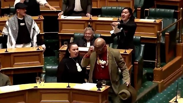 Maori MPs stage haka protest against…