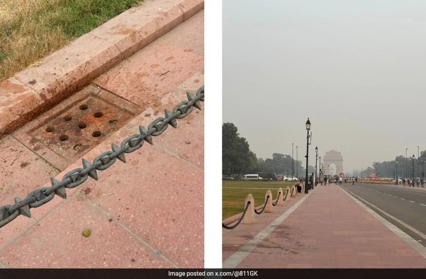 Photo Claiming To Show Gutkha Stains On Delhi’s Kartavya Path Goes Viral