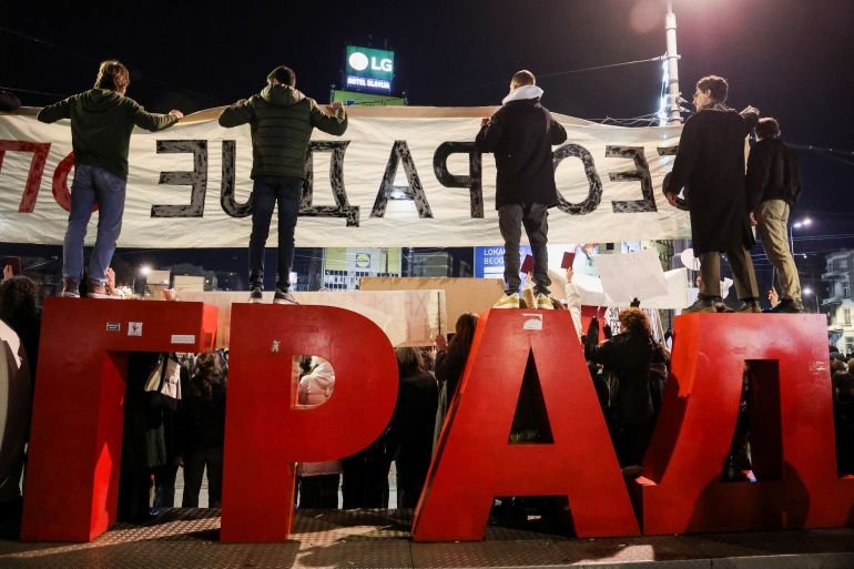 Thousands protest in Serbia as anger mounts over train station accident