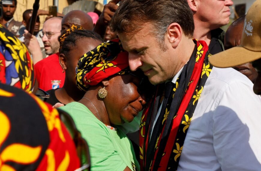 Macron surveys cyclone devastation in Mayotte