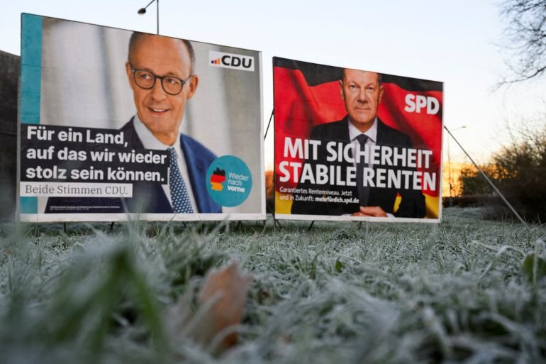 Who is running in the German elections and what are the key issues?