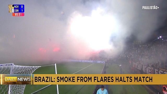 Brazilian state football match paused after…