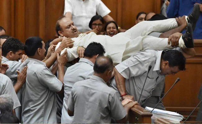 Thrown Out, Literally, In 2015, BJP’s Vijender Gupta Now Delhi Speaker