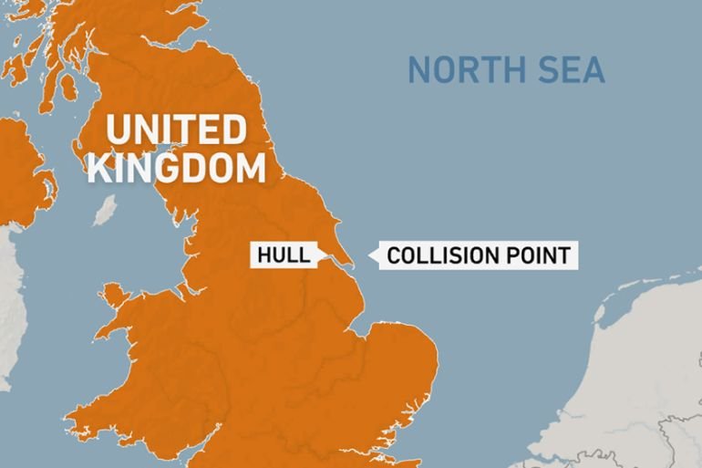 More than 30 injured after oil tanker, cargo ship collide off English coast