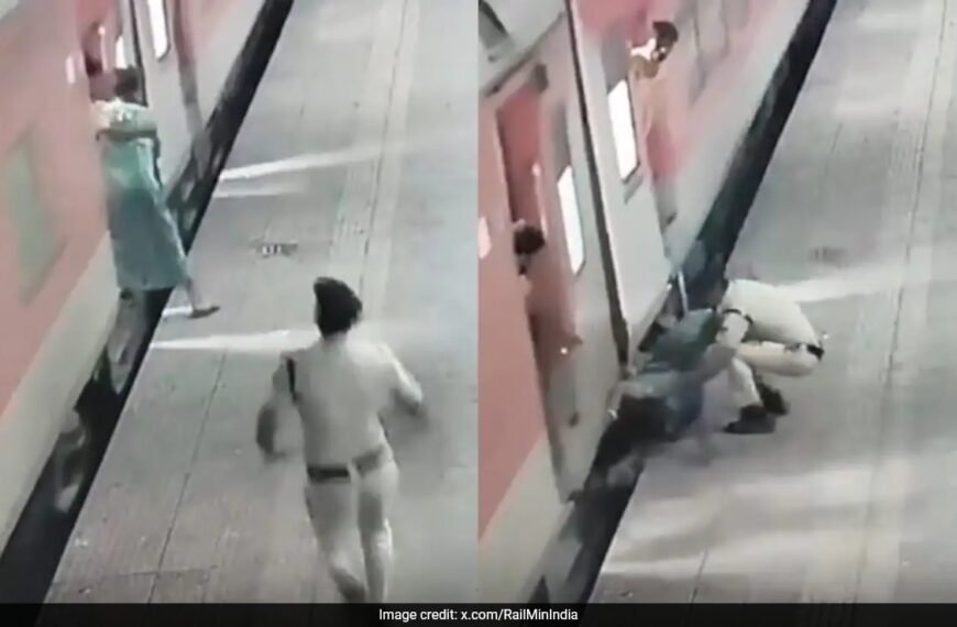 Video: Railway Cop Rescues Woman Dragged…